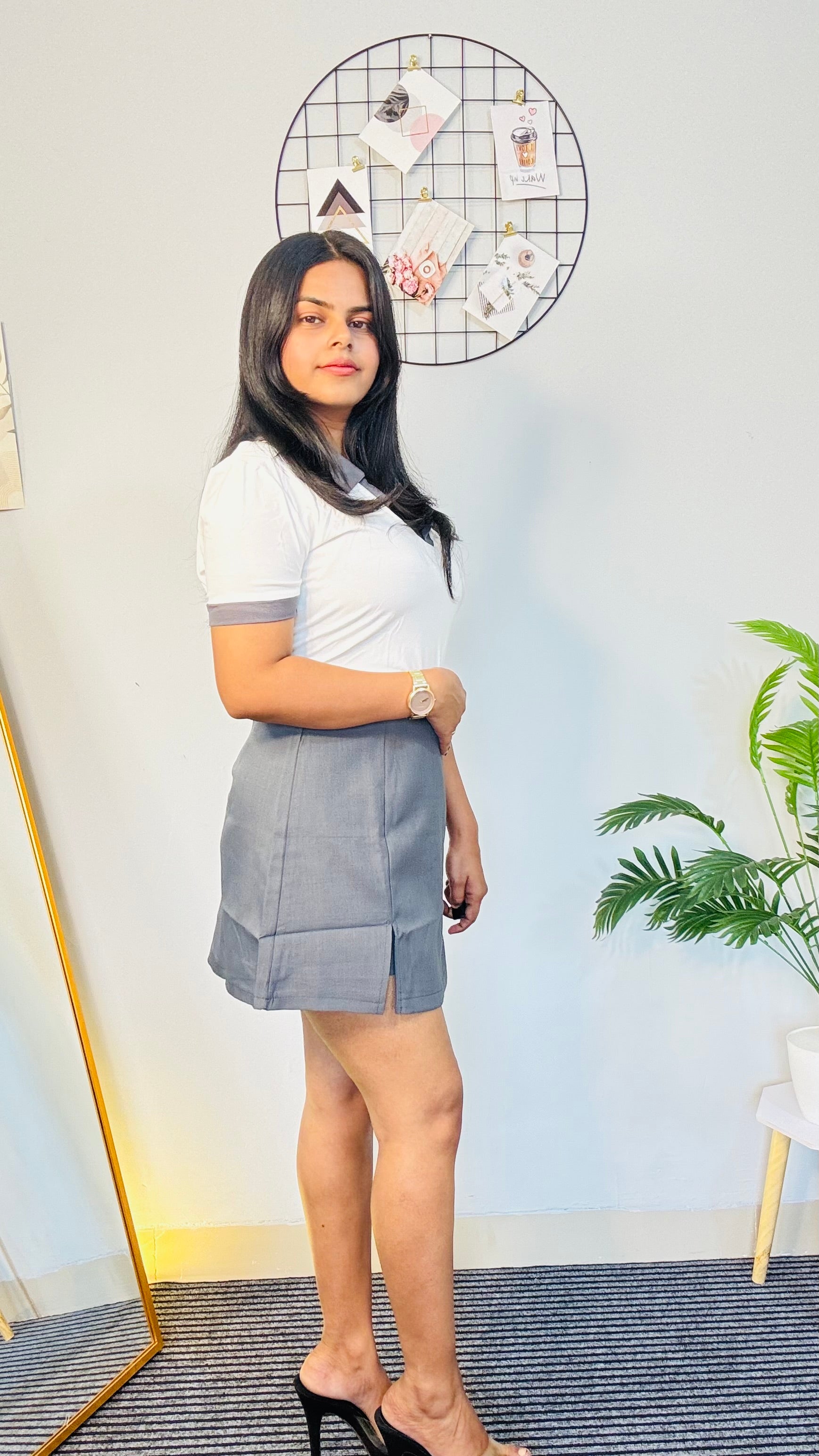 White & Grey Co-ord Set Lux Style