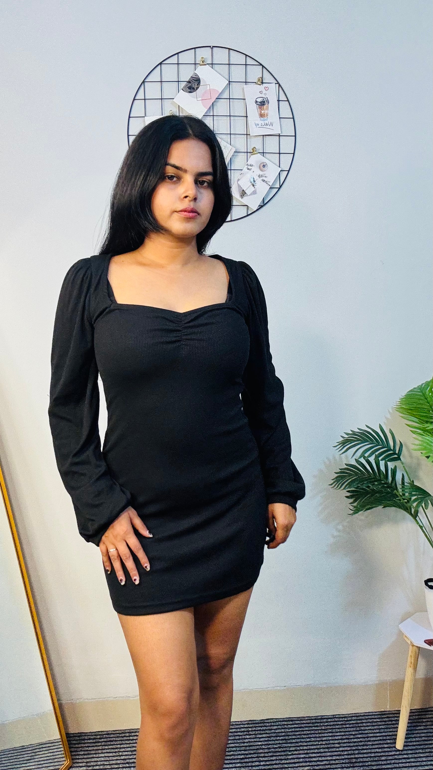 Black Sweetheart Bodycon Dress