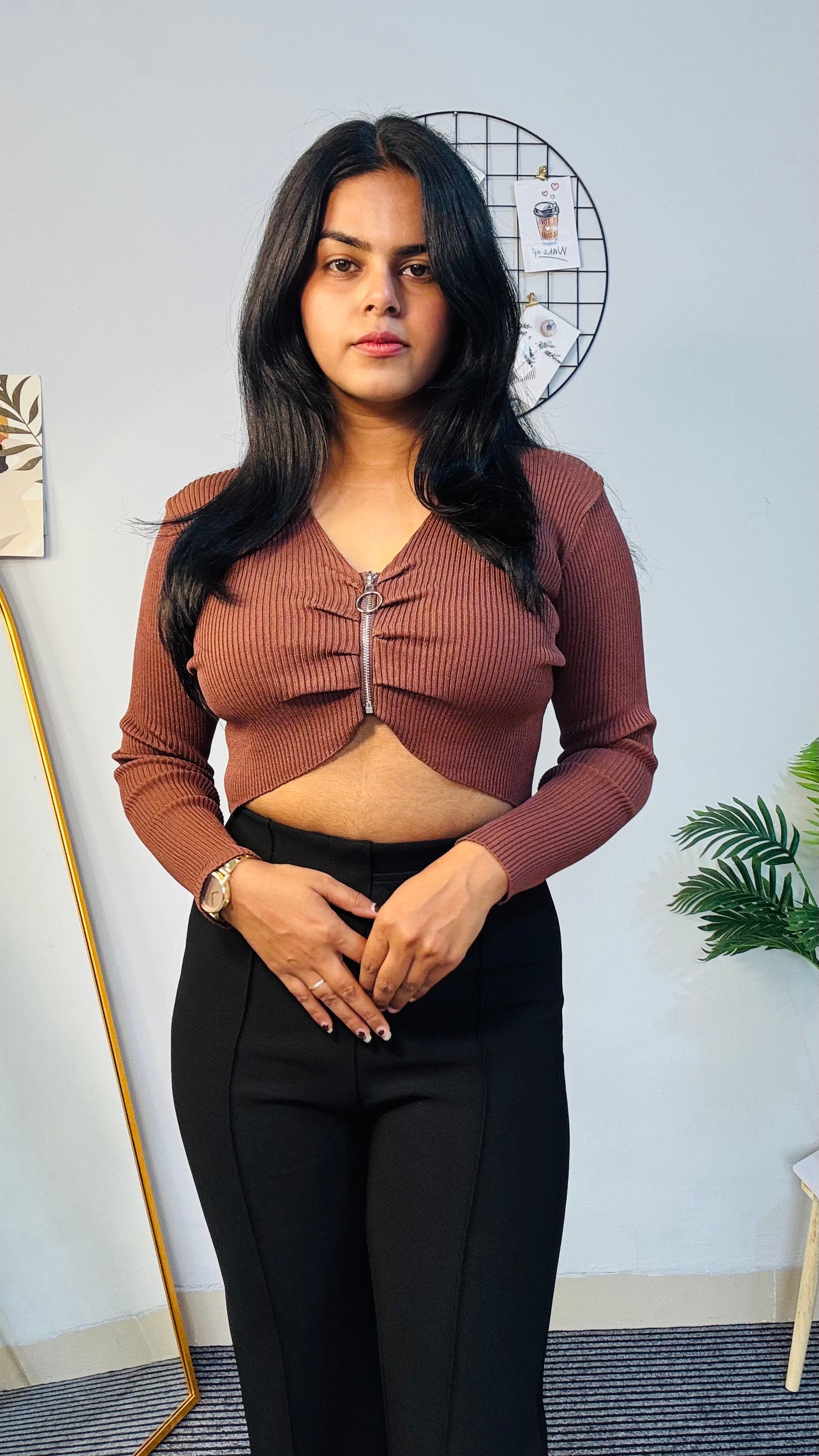 Brown Zipper Shefie LUX TOP