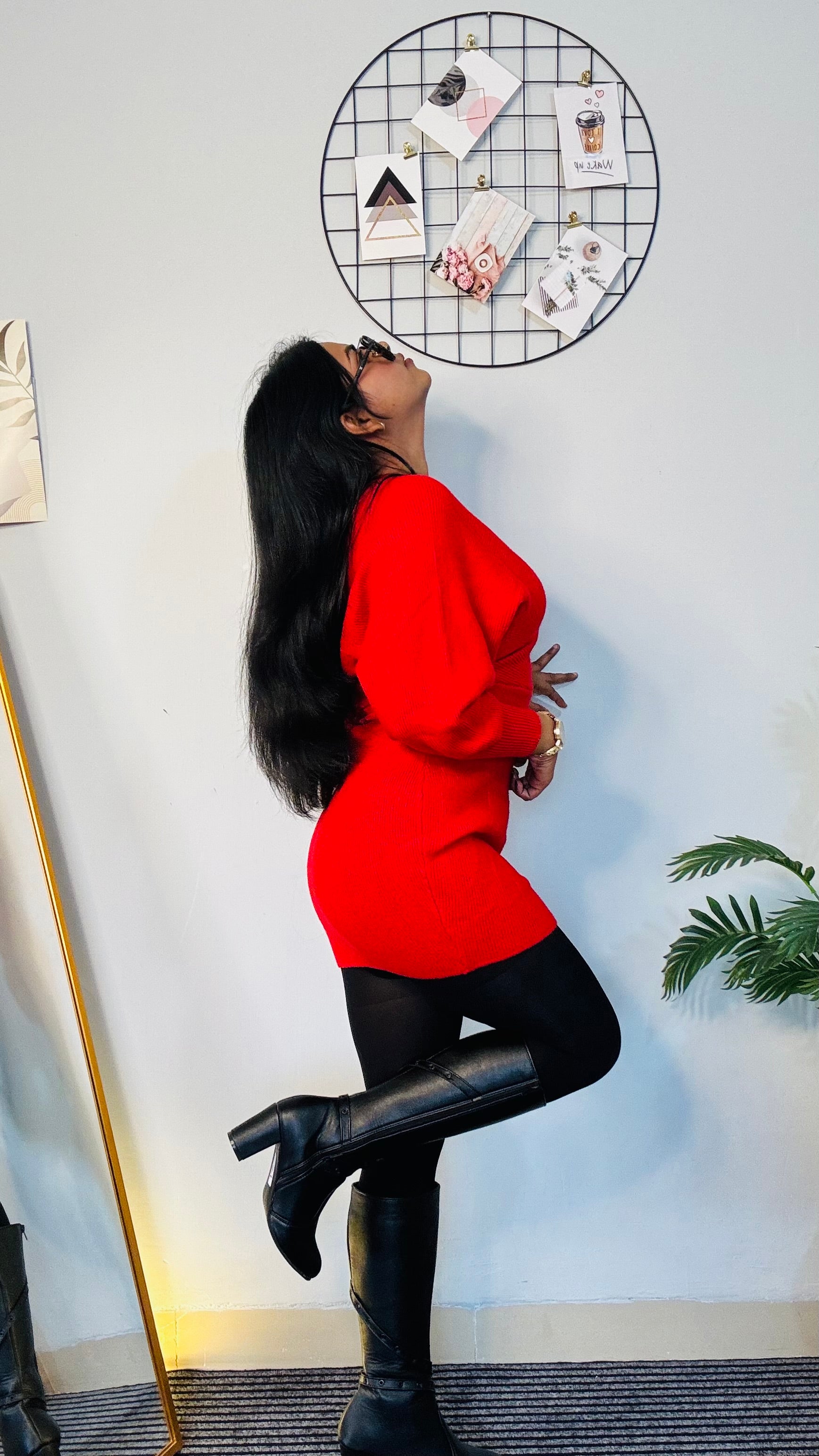 Red Winter Style Luxe DRESS