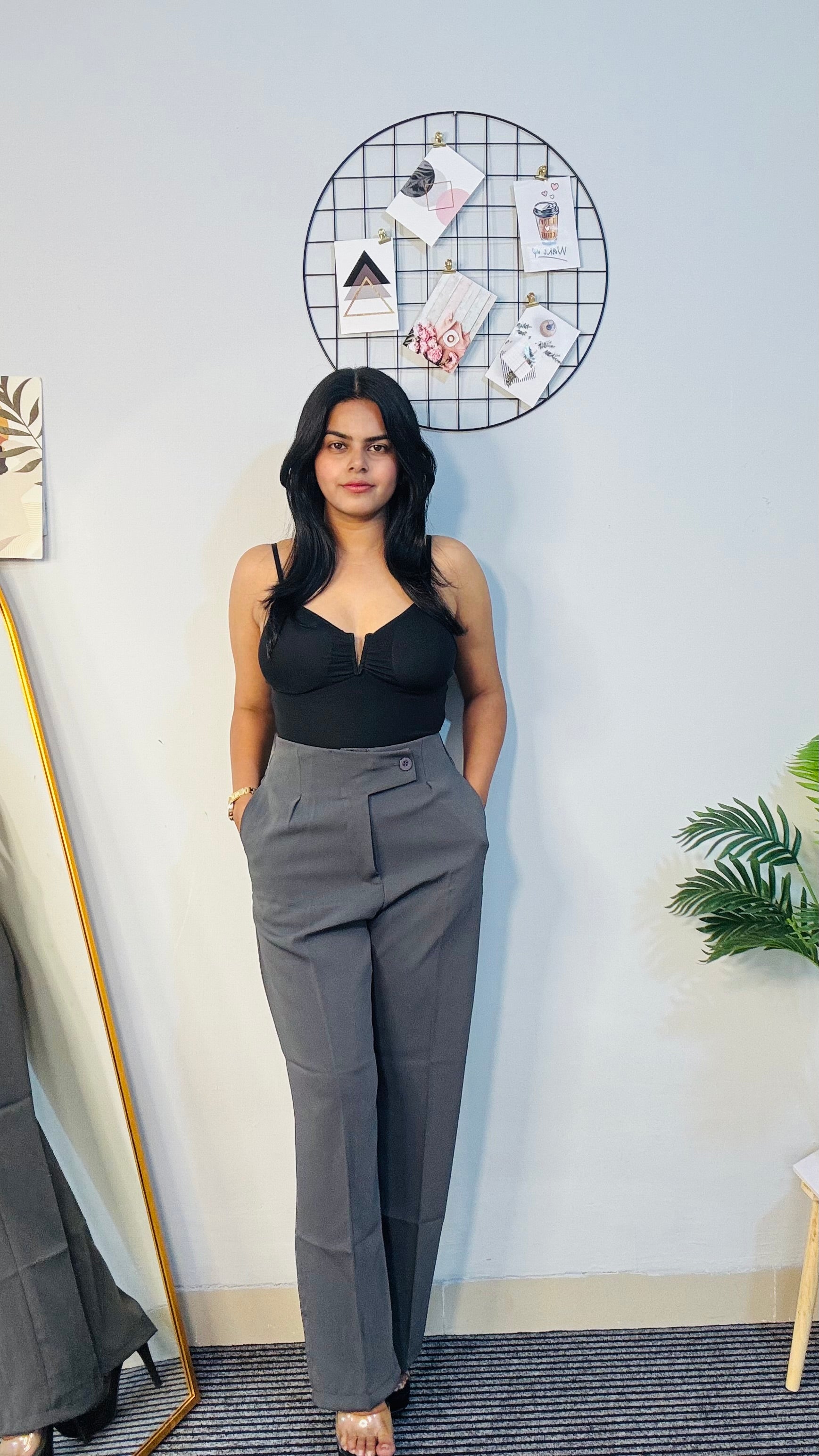 Bodysuit V-Wire Ruched Black