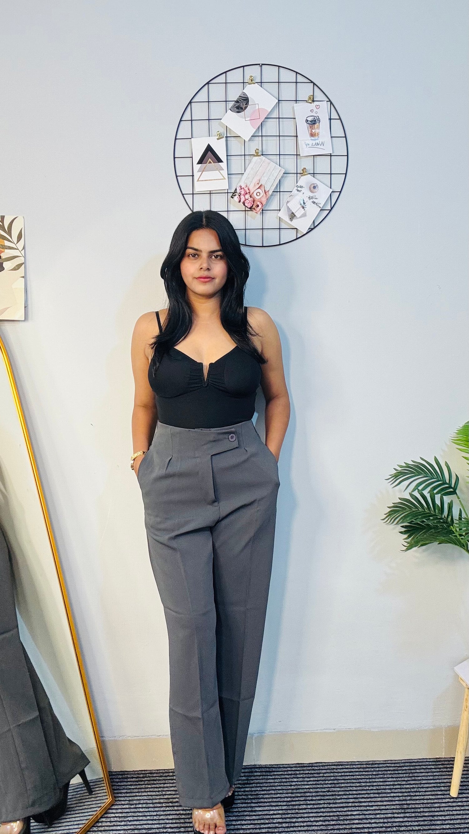 Bodysuit V-Wire Ruched Black