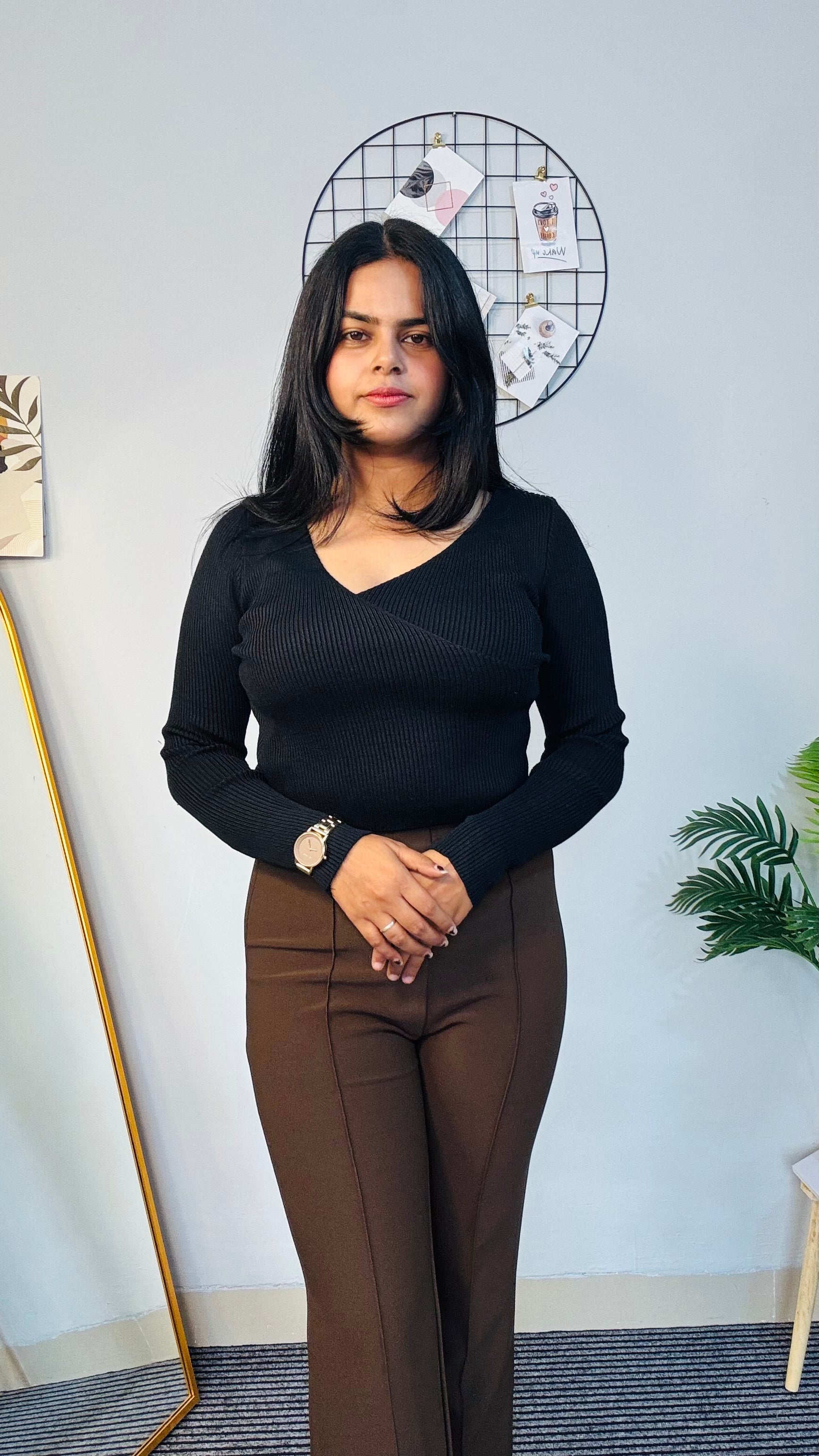 Black Ripped Style Fit Top