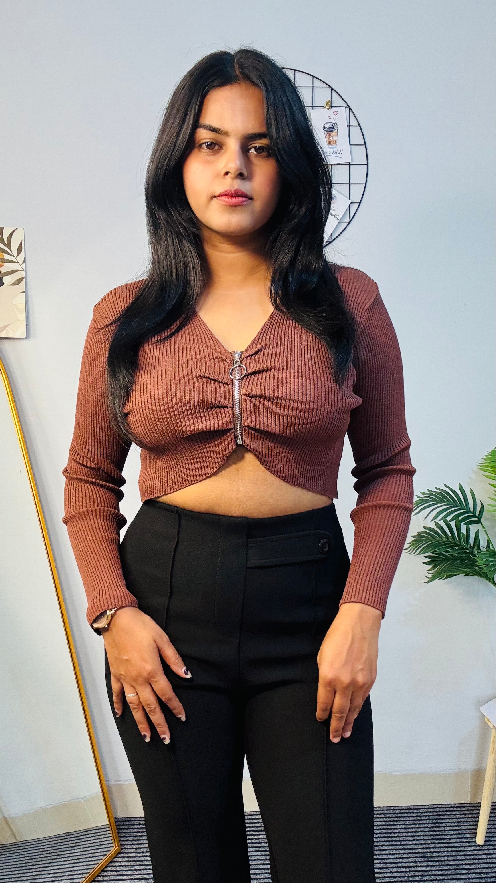 Brown Zipper Shefie LUX TOP