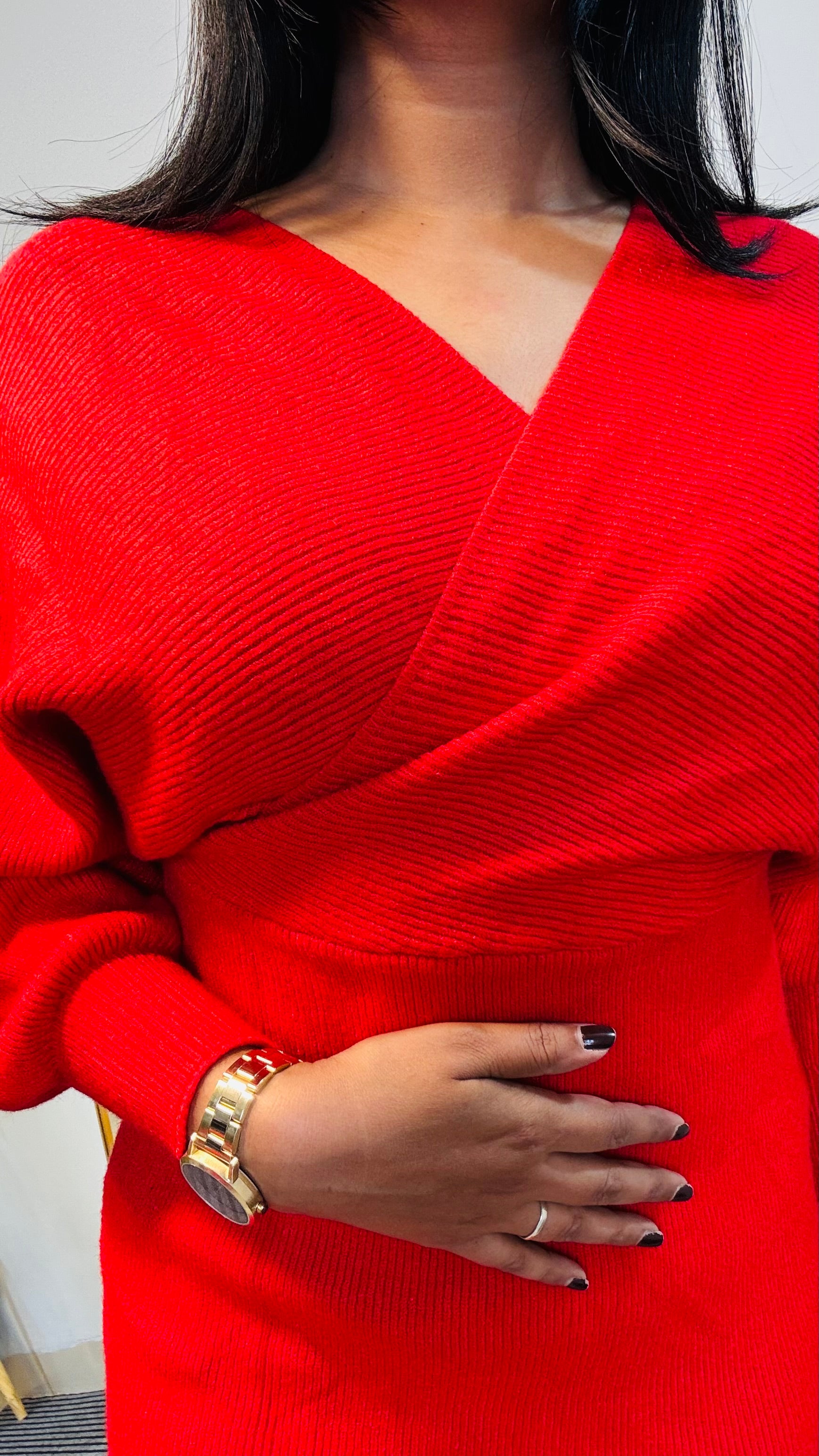 Red Winter Style Luxe DRESS