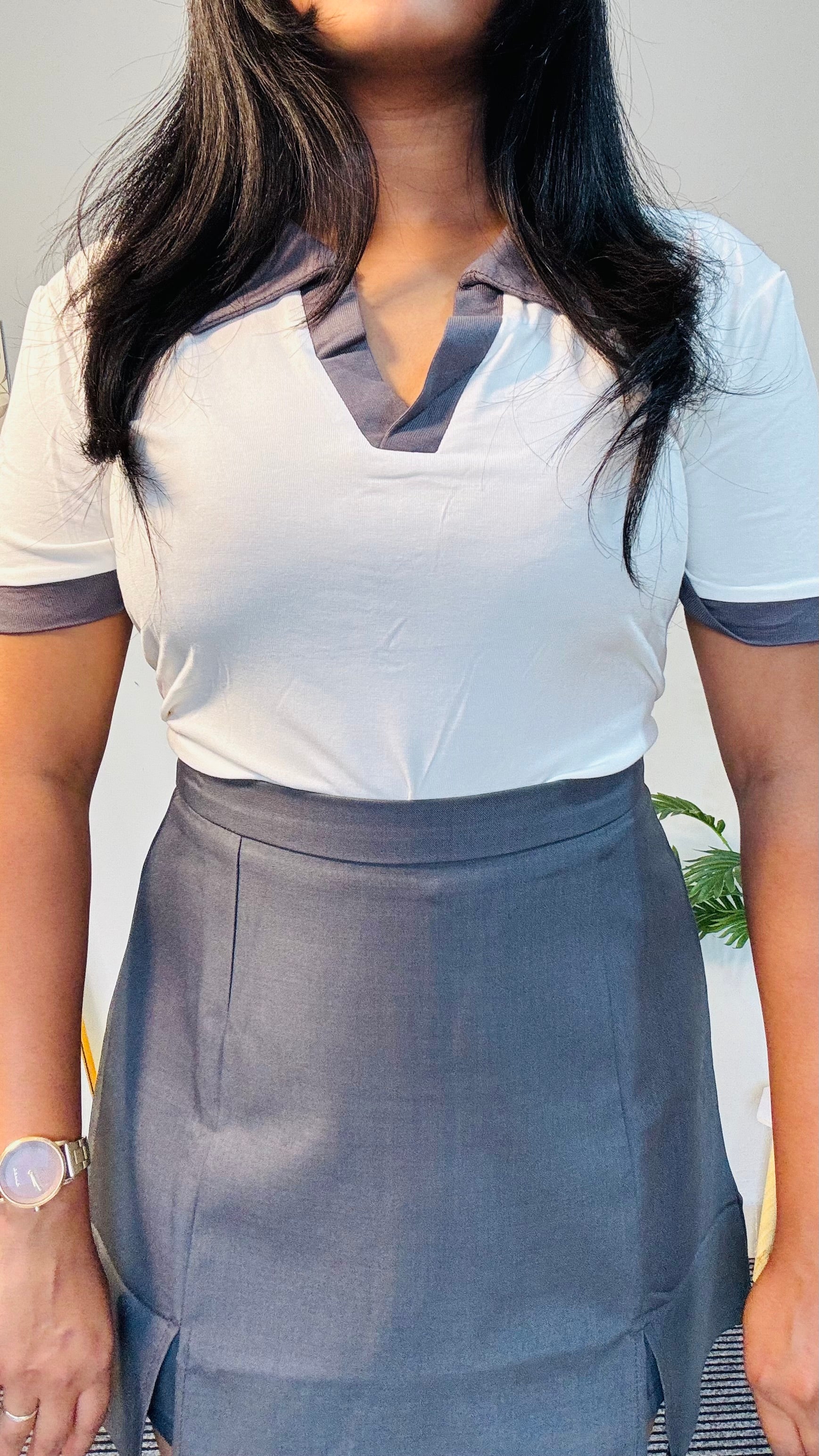 White & Grey Co-ord Set Lux Style