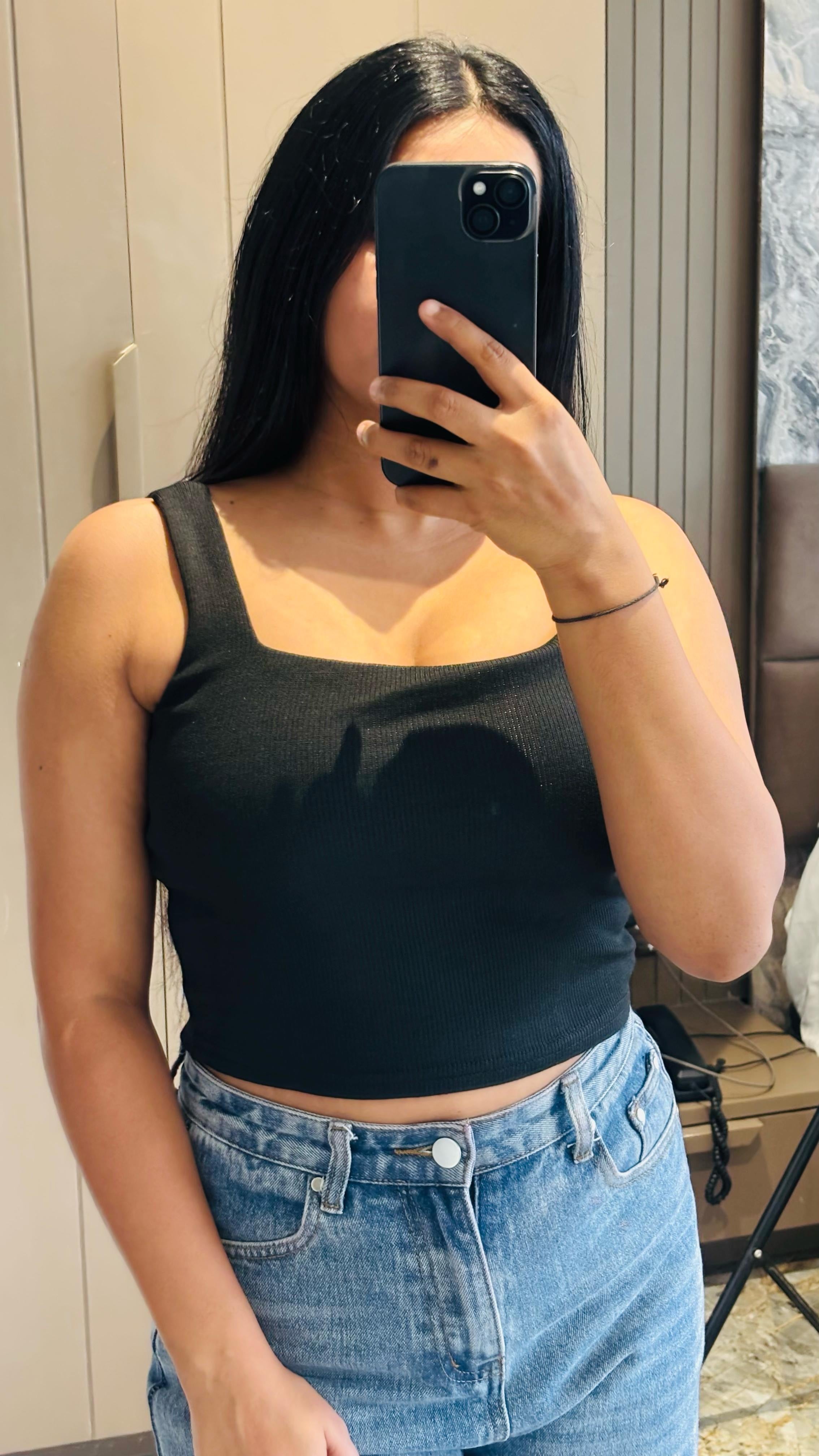 Square Neck Ribbed Top T05