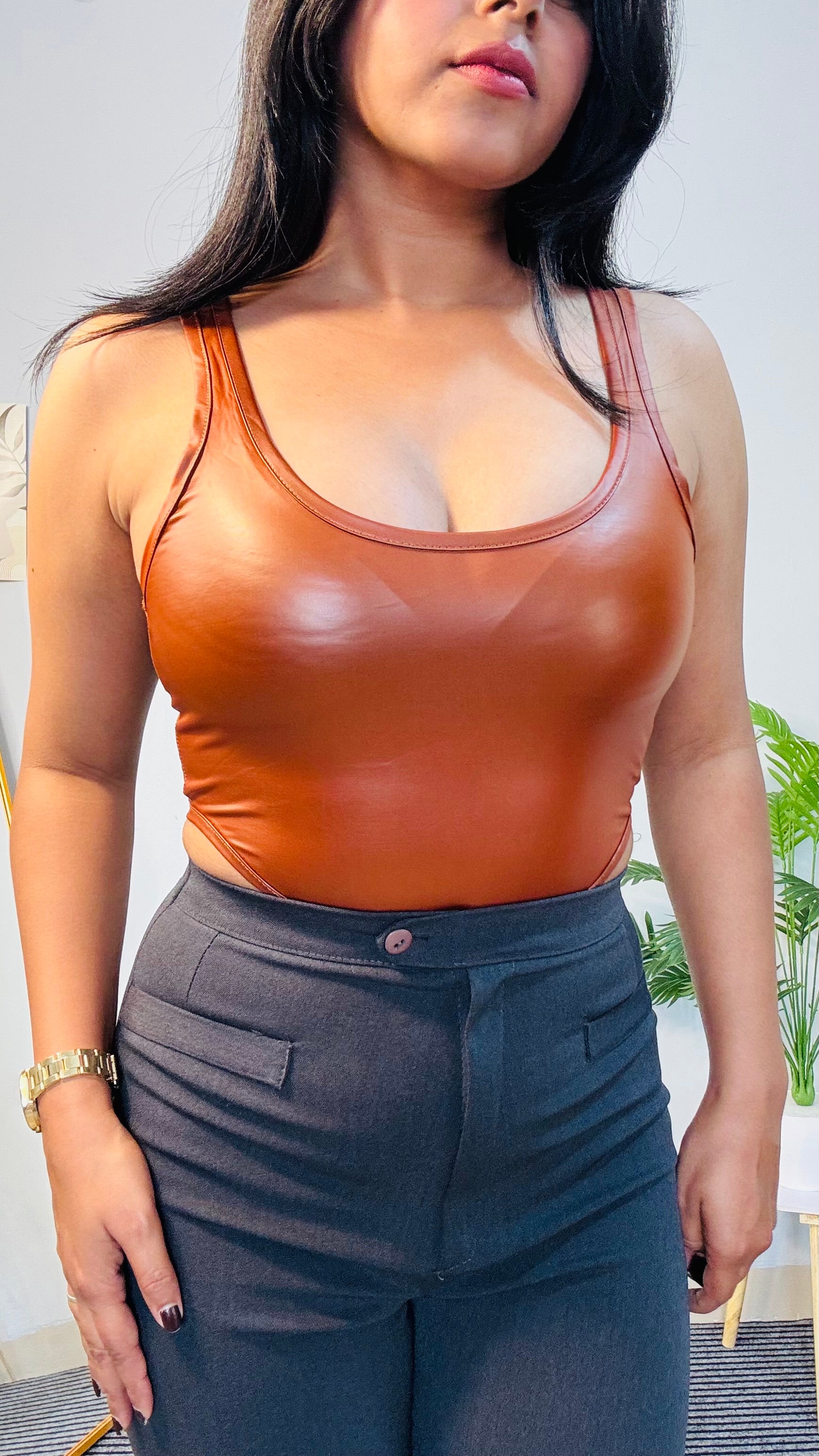 Brown Bodysuit SHEIFE LUX STYLE