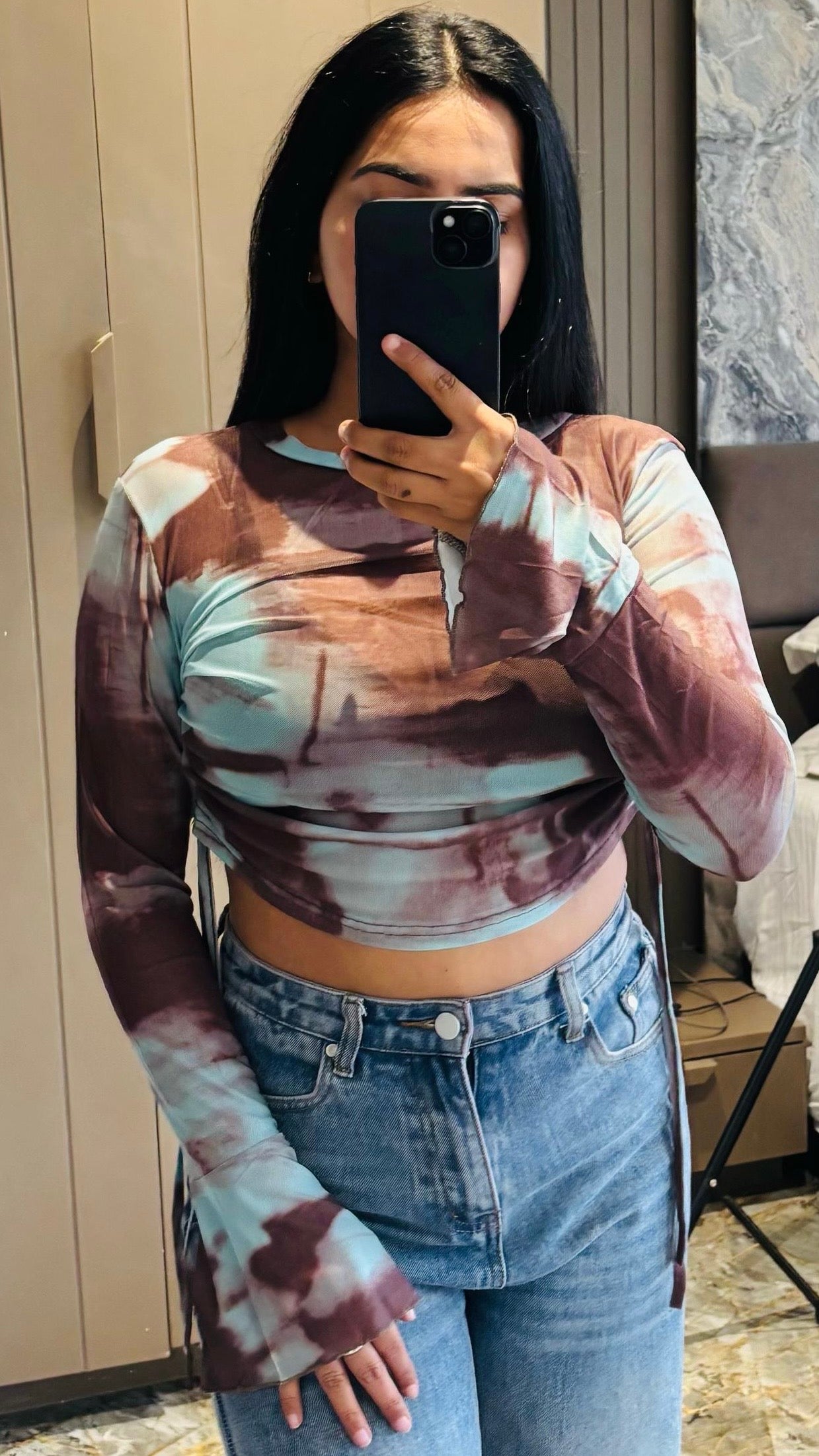 Transparent Full Sleeves Dye Top T19