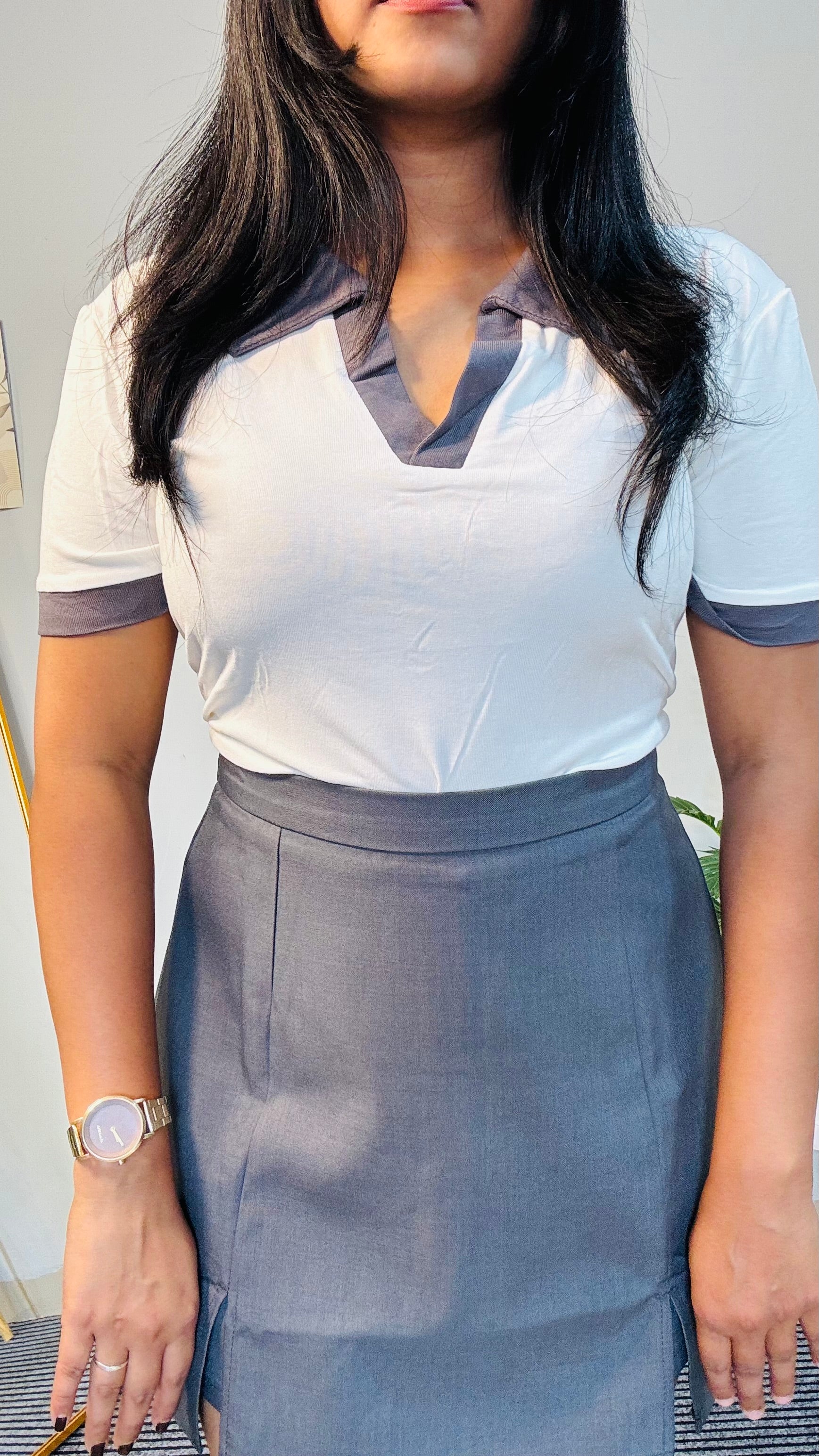 White & Grey Co-ord Set Lux Style