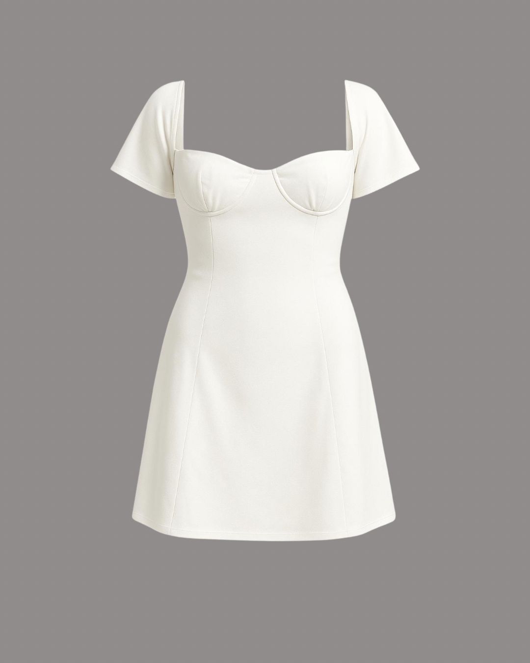 White Ivory Muse Sweetheart Mini Dress