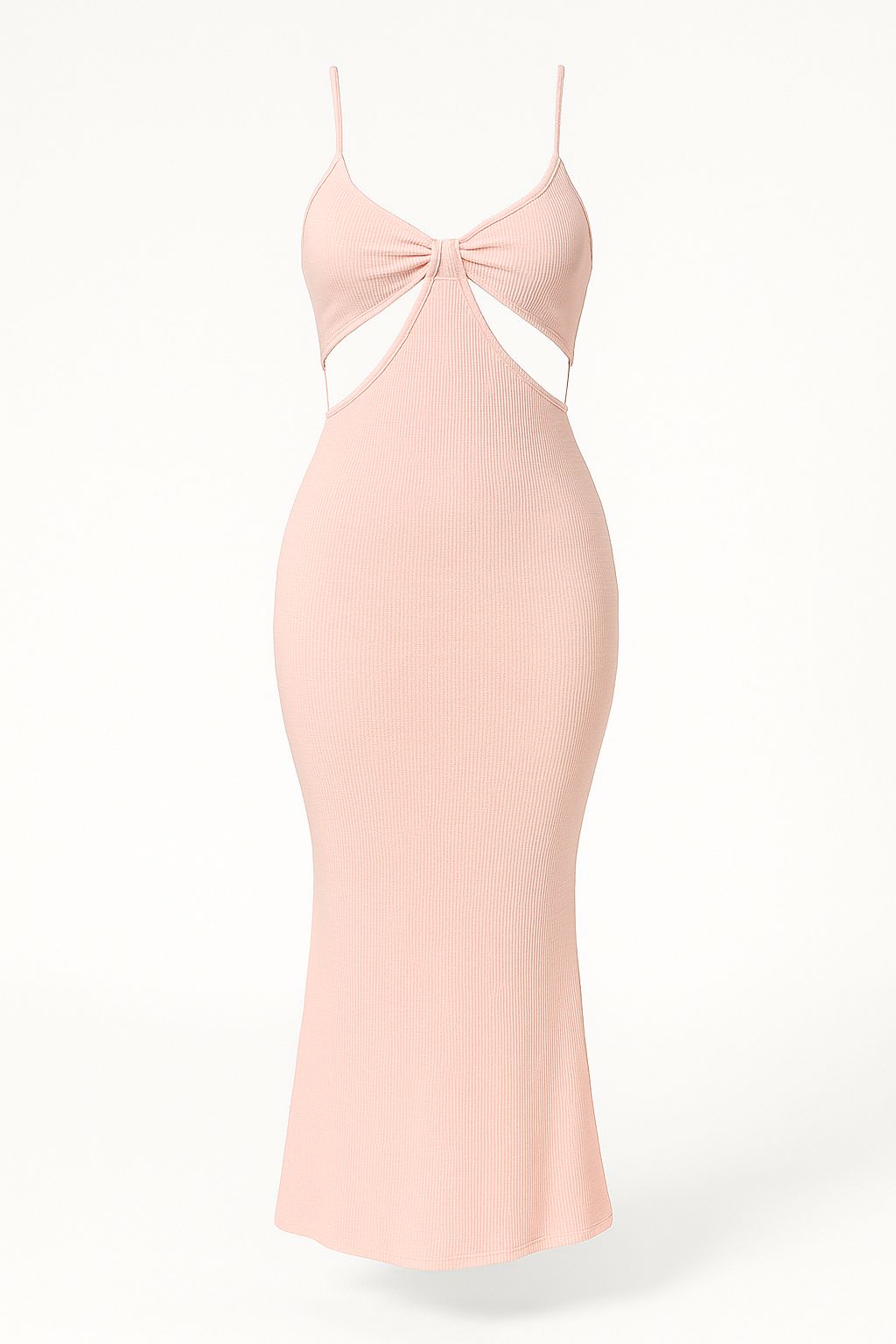 Blush Bae Ribbed Cut-Out Maxi Dress