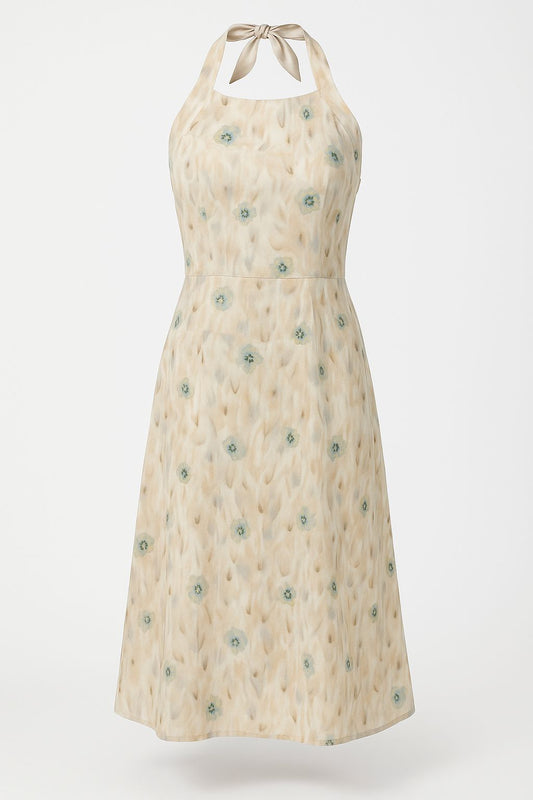 Blossom Whisper Halter Midi Dress