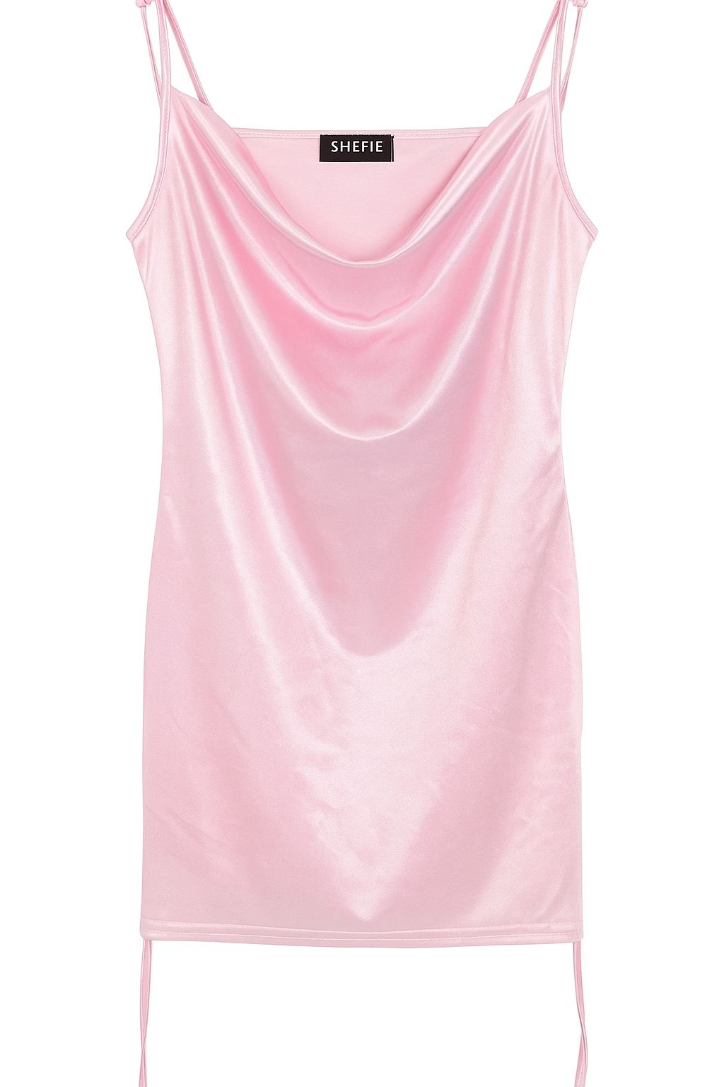 Pink Rosé Satin Cowl Slip Dress
