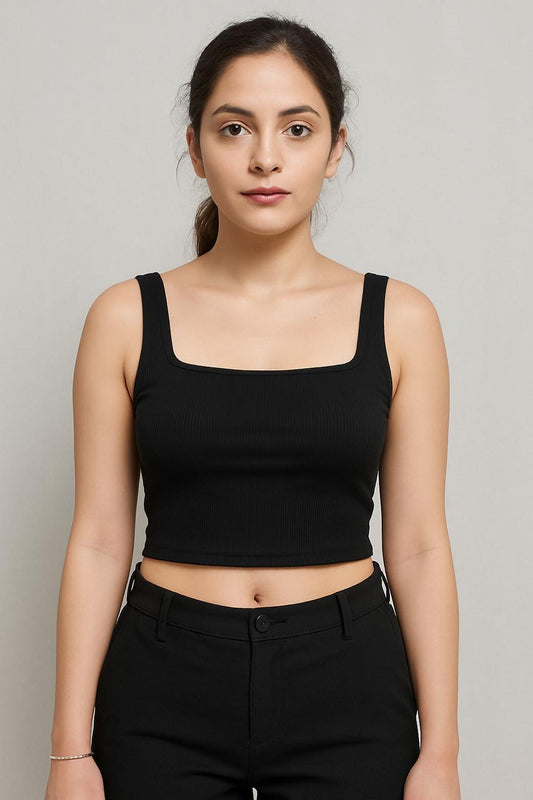 Square Neck Ribbed Top T05