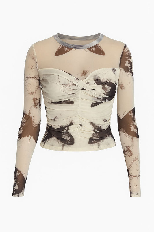 Butterfly Long Sleeves Dye Tops T22