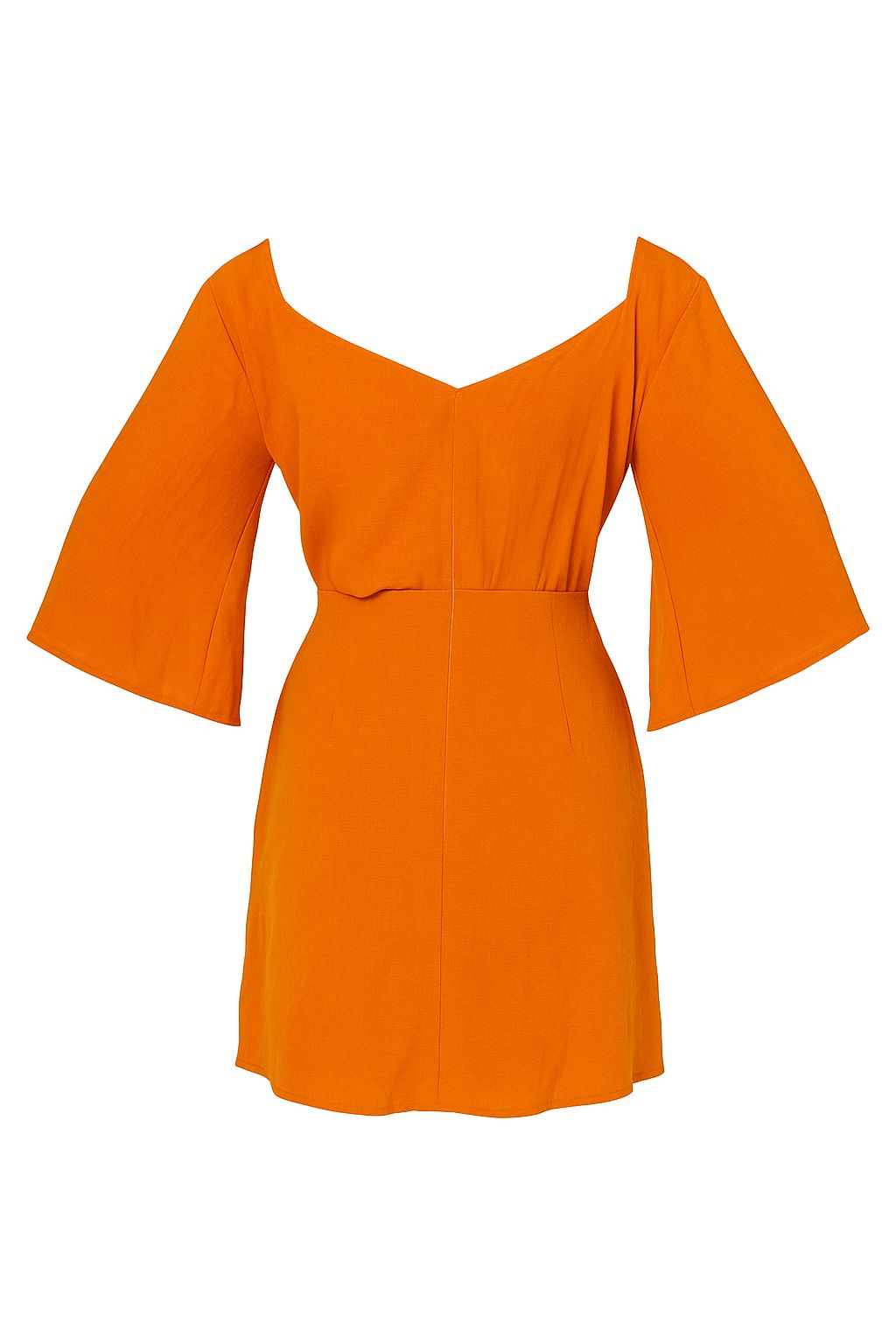 Saffron Glow Flare Sleeve Mini Dress”