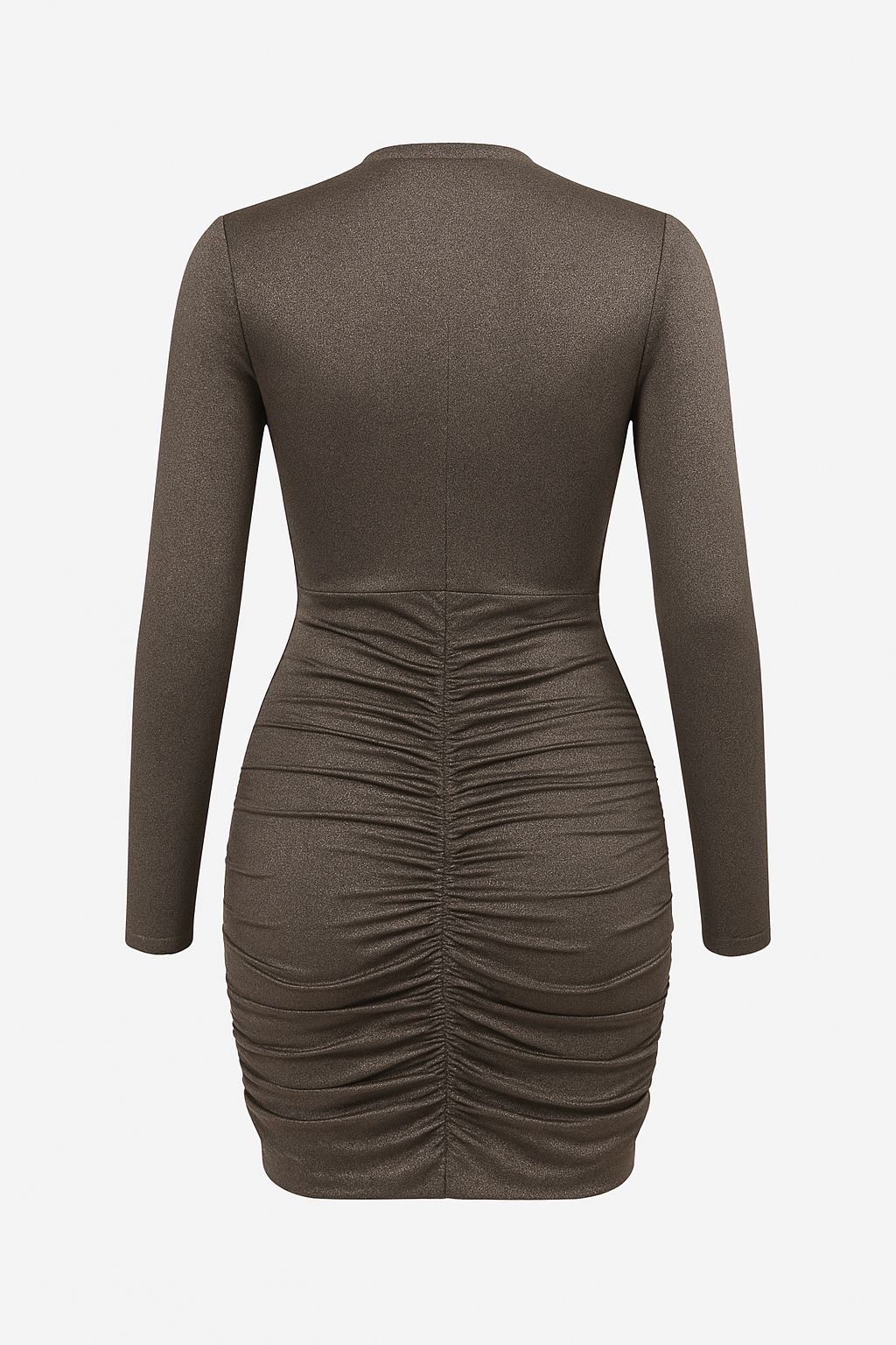 Metallic Ruched Bodycon Mini Dress