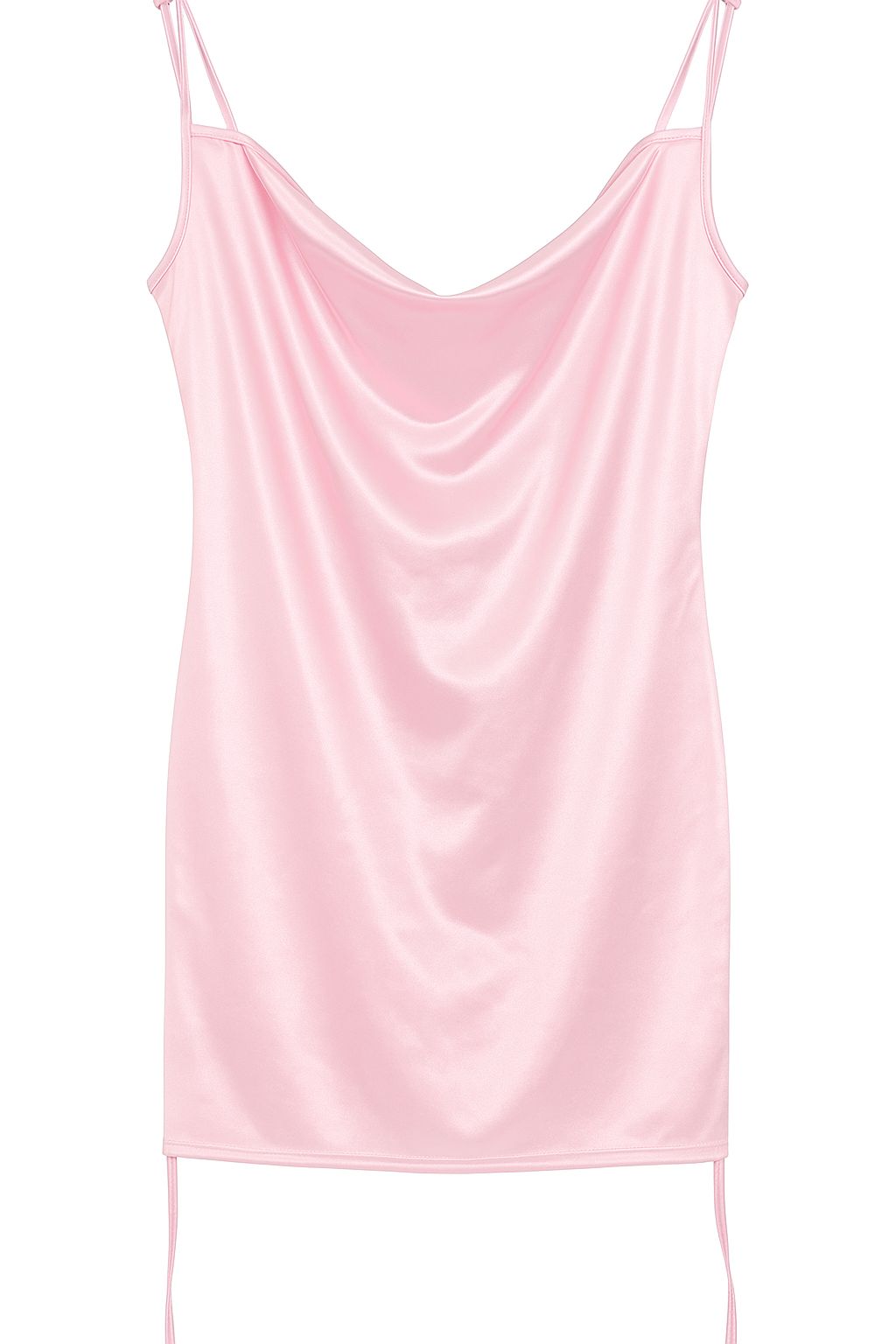 Pink Rosé Satin Cowl Slip Dress