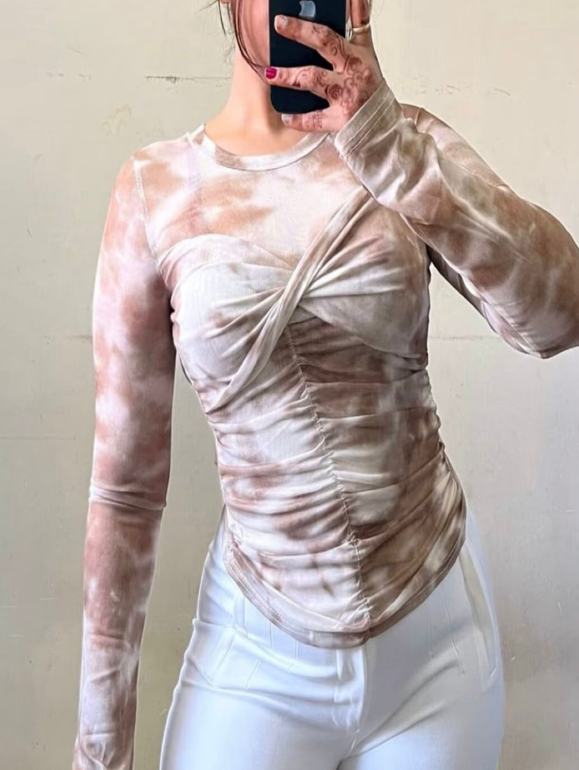 Butterfly Long Sleeves Dye Tops T22