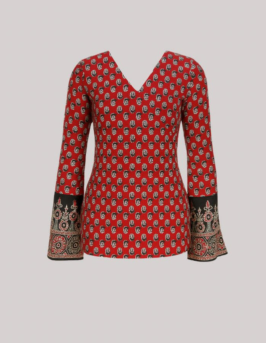Cotton Full Sleeves Short Kurti