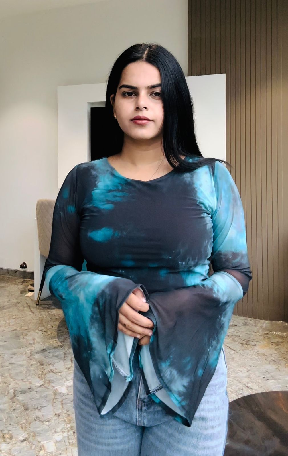 Full Sleeves Dye Texture Top T23
