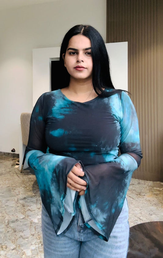 Full Sleeves Dye Texture Top T23