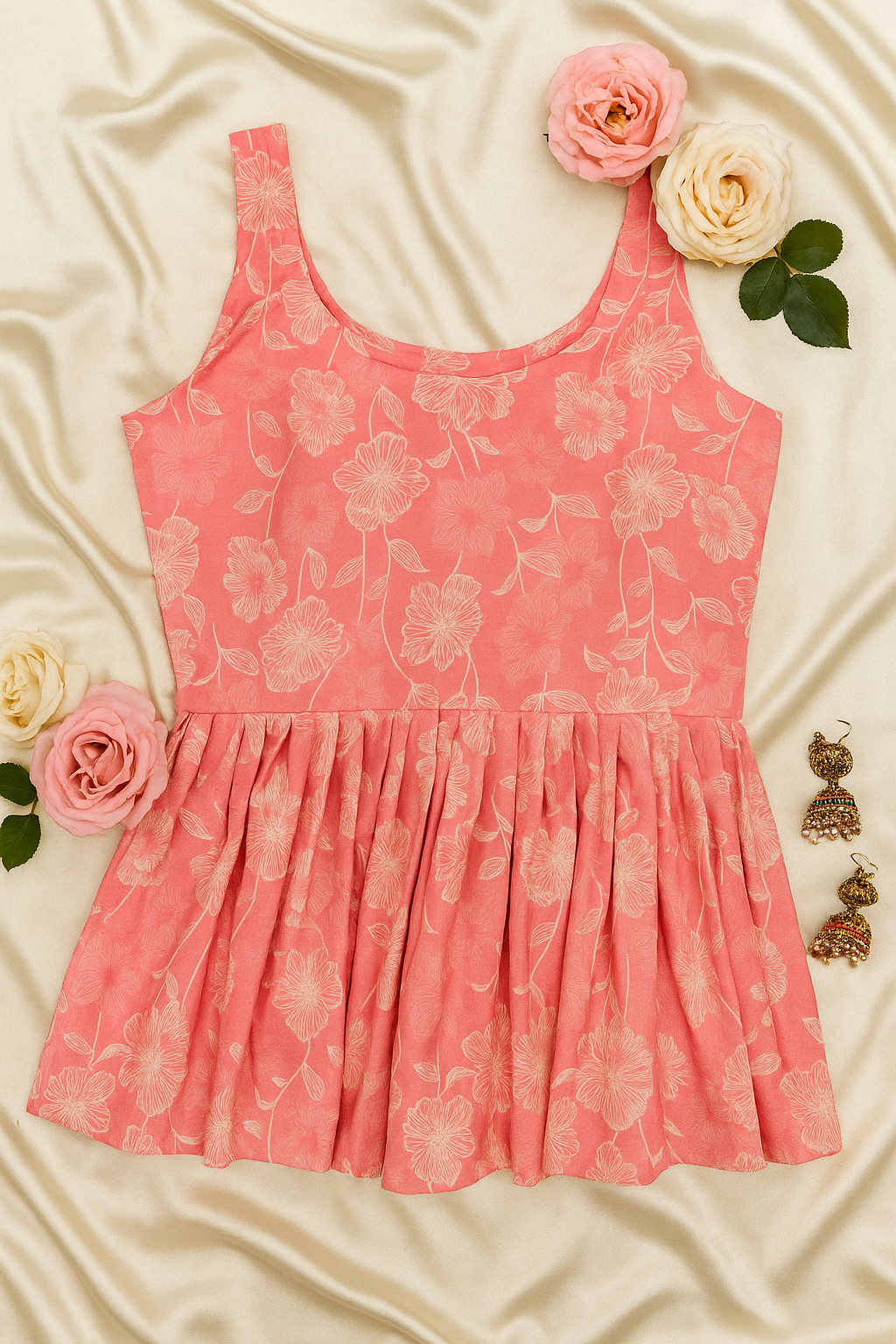 Floral Cotton Short Kurti