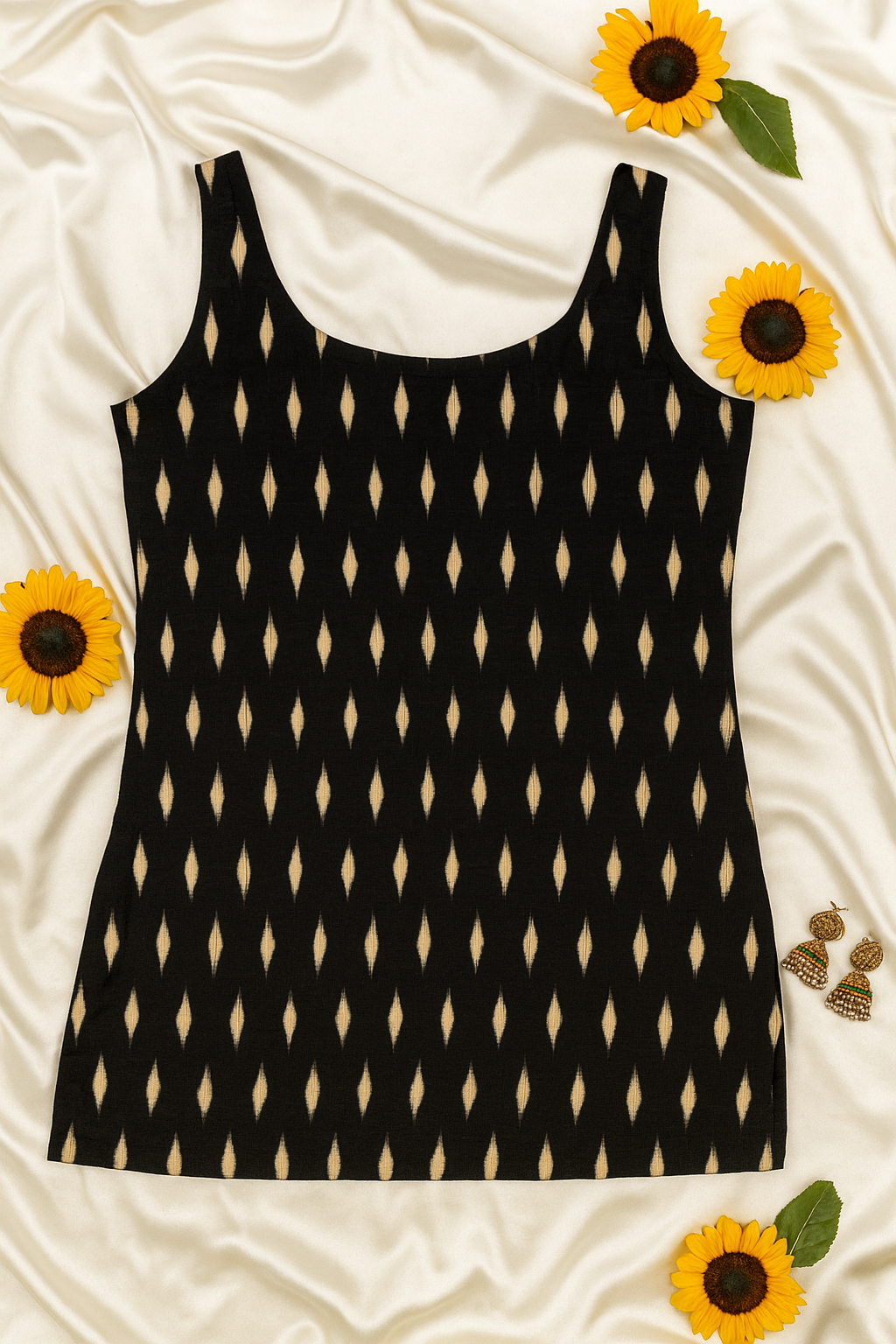 Black Cotton Short Kurti